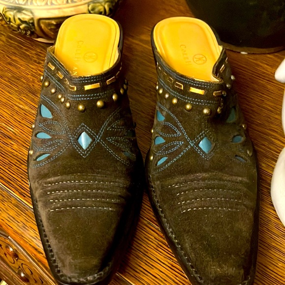 Cole Haan suede western style mules. - Picture 1 of 1